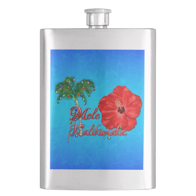 Mele Kalikimaka Hip Flask (Front)