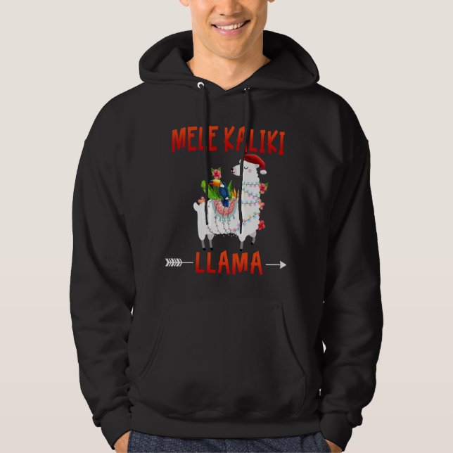 Mele Kalikimaka Kaliki Llama in christmas lights H Hoodie (Front)