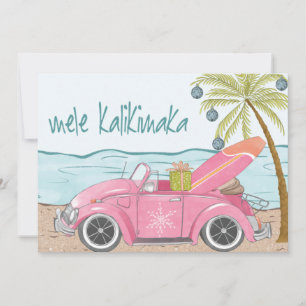 Mele Kalikimaka Merry Christmas Beach Surf Photo Holiday Card