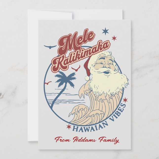 Mele Kalikimaka Merry Christmas Flat Holiday Card (Front)