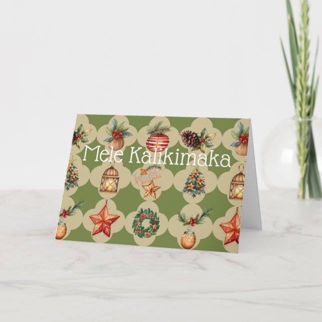 Mele Kalikimaka Merry Christmas Hawaiian Holiday Card (Front)