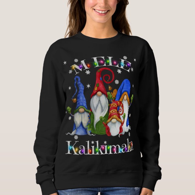 Mele Kalikimaka Merry Christmas Hawaiian Nordic Gn Sweatshirt (Front)