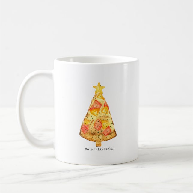 Mele Kalikimaka Merry Christmas Hawaiian Pizza  Coffee Mug (Left)