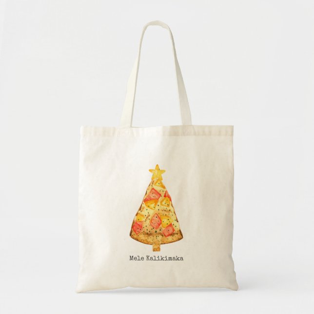 Mele Kalikimaka Merry Christmas Hawaiian Pizza Tote Bag (Front)