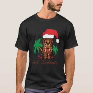 Mele Kalikimaka Merry Christmas Hawaiian Tiki Swea T-Shirt