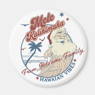 Mele Kalikimaka Merry Christmas Santa Hawaiian  Magnet