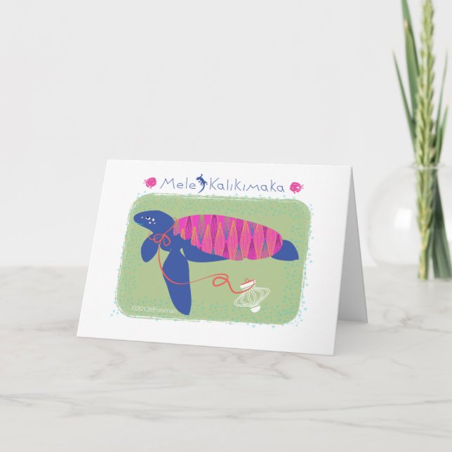 Mele Kalikimaka /Merry Christmas turtle Holiday Card (Front)