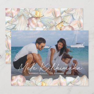 Mele Kalikimaka Modern Photo Hawaiian  Holiday Card