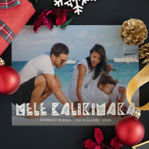 Mele Kalikimaka Modern Photo Hawaiian Holiday Card