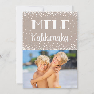 Mele Kalikimaka Modern Tan Christmas Photo Holiday Card