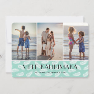 Mele Kalikimaka Palm Leaves Photo Holiday Card
