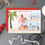 Mele Kalikimaka Palm Tree 3 Photo Christmas Holiday Card<br><div class="desc">A fun Mele Kalikimaka photo Christmas card template for your family. This cute design features a palm tree illustration decorated with ornaments and lights. Add three photos to this unique holiday collage template. THE SAMPLE PHOTO IS NOT INCLUDED. REPLACE WITH YOUR OWN PHOTO BEFORE ORDERING.</div>