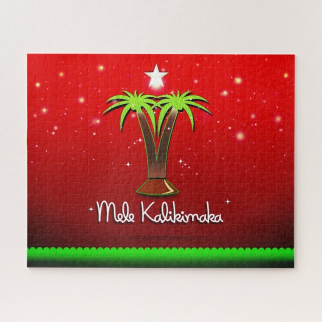 Mele Kalikimaka Palm Tree for Xmas Jigsaw Puzzle (Horizontal)