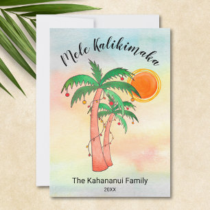 Mele Kalikimaka Palm Trees Holiday Card