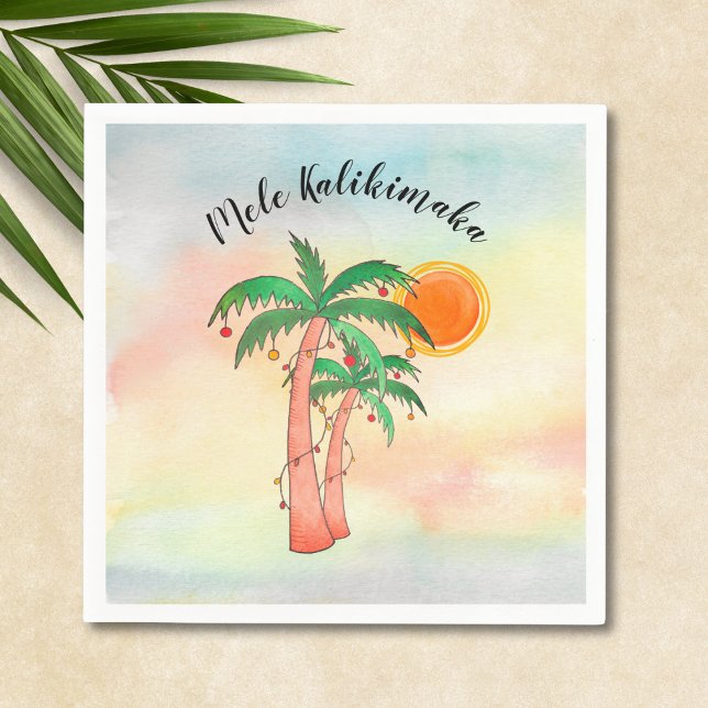 Mele Kalikimaka Palm Trees Napkin (Creator Uploaded)