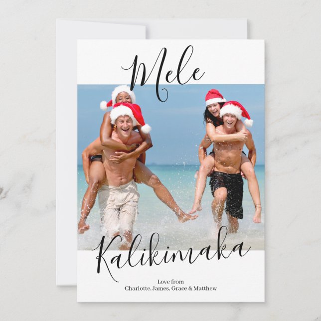 Mele Kalikimaka Personalised Christmas Holiday Card (Front)