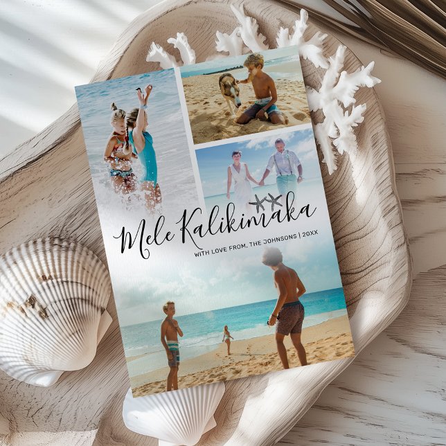 Mele Kalikimaka Photo Collage Holiday Card (Creator Uploaded)