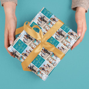 Mele Kalikimaka Photo Collage Wrapping Paper