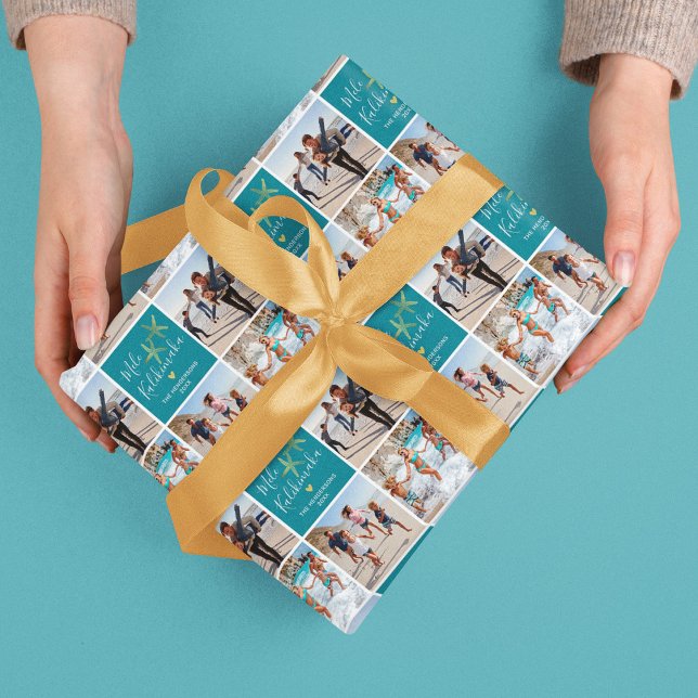 Mele Kalikimaka Photo Collage Wrapping Paper (Creator Uploaded)