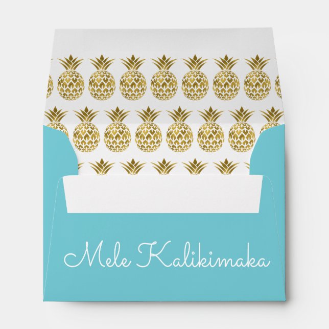 Mele Kalikimaka Pineapple Christmas Envelope (Back (Bottom))