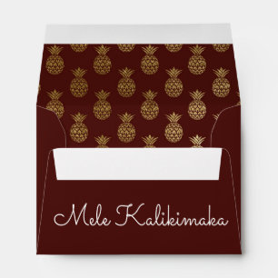 Mele Kalikimaka Pineapple Christmas Envelope