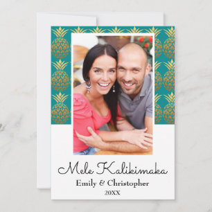 Mele Kalikimaka Pineapple Christmas Photo Card