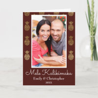 Mele Kalikimaka Pineapple Christmas Photo Card