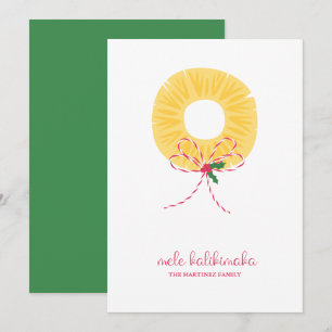 Mele Kalikimaka Pineapple Flat Holiday Card