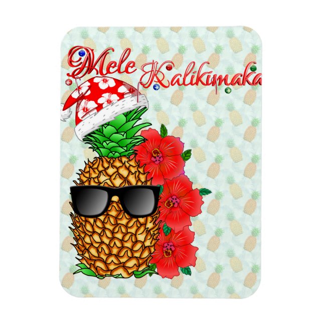 Mele Kalikimaka Pineapple Magnet (Vertical)