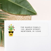 Mele kalikimaka Pineapple Return Address