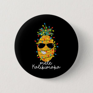 Mele Kalikimaka Pineapple Tree Hawaiian Christmas 6 Cm Round Badge