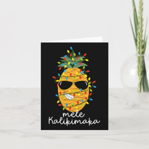 Mele Kalikimaka Pineapple Tree Hawaiian Christmas Card