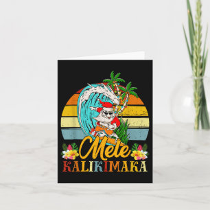 Mele-kalikimaka Retro Christmas Santa Shaka Hawaii Card