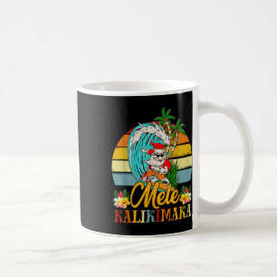 Mele-kalikimaka Retro Christmas Santa Shaka Hawaii Coffee Mug