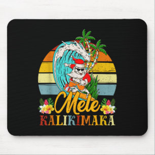 Mele-kalikimaka Retro Christmas Santa Shaka Hawaii Mouse Pad