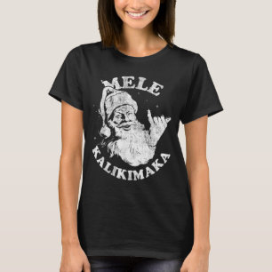 Mele Kalikimaka Retro Hawaii Santa Aloha Christmas T-Shirt