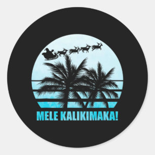 Mele Kalikimaka Retro Hawaiian Christmas Family Va Classic Round Sticker