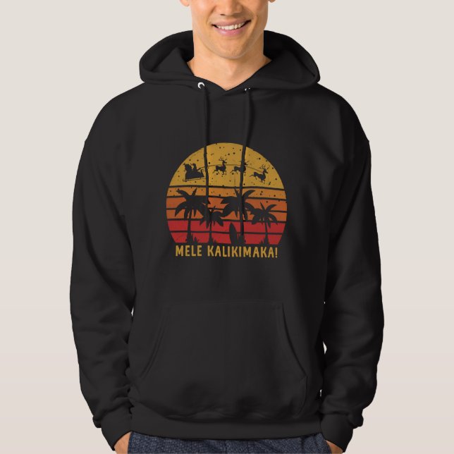 Mele Kalikimaka Retro Hawaiian Christmas Family Va Hoodie (Front)