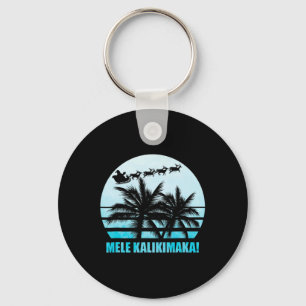 Mele Kalikimaka Retro Hawaiian Christmas Family Va Key Ring