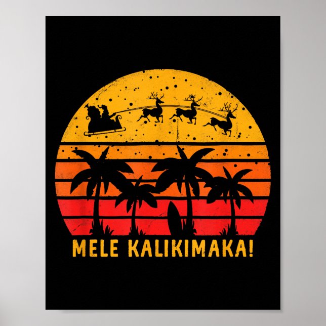 Mele Kalikimaka Retro Hawaiian Christmas Family Va Poster (Front)