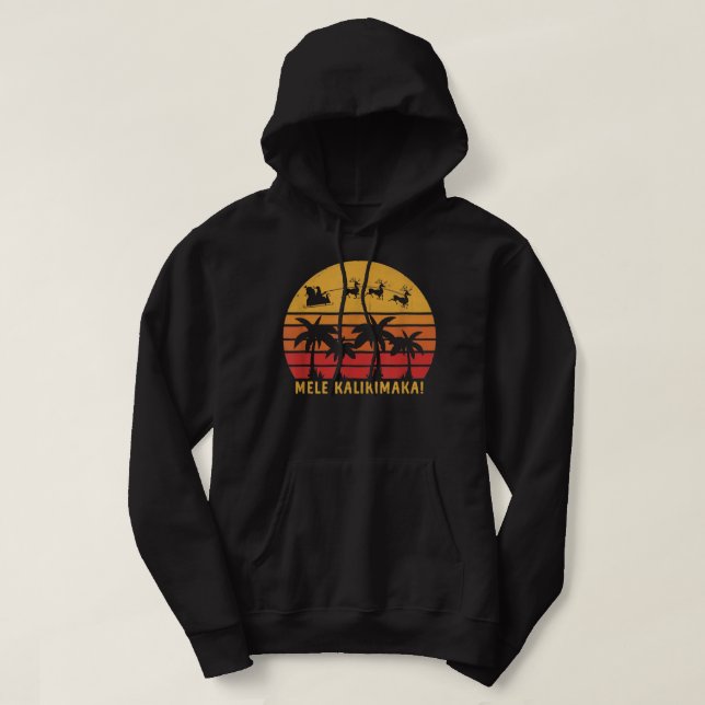 Mele Kalikimaka Retro Hawaiian Christmas Hawaii  Hoodie (Design Front)