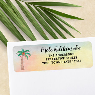 Mele Kalikimaka Return Address  Label Return Address Label