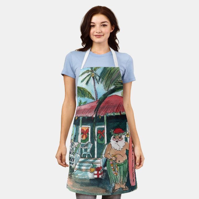 Mele Kalikimaka Santa Apron (Worn)