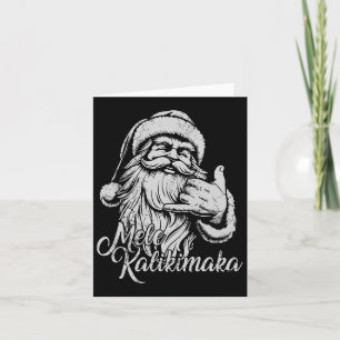 Mele Kalikimaka Santa Claus Hawaiian Christmas Haw Card