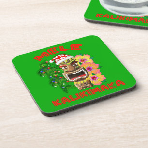 Mele Kalikimaka Santa Claus Tiki Coaster