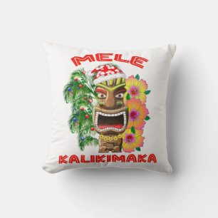 Mele Kalikimaka Santa Claus Tiki Cushion