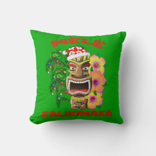 Mele Kalikimaka Santa Claus Tiki Cushion