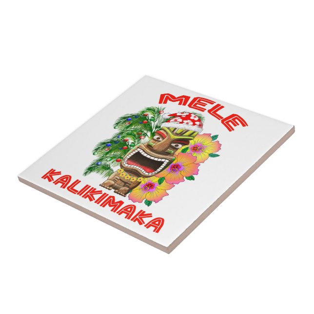 Mele Kalikimaka Santa Claus Tiki Tile (Side)