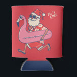 Mele Kalikimaka Santa Flamingo Christmas Getaway Can Cooler<br><div class="desc">Are you planning a trip to travel to Hawaii this Christmas? Don't forget to wish the natives a merry Christmas in style with this funny & unique tropical tee for the Christmas season. Featuring the phrase Mele Kalikimaka, which means Merry Christmas. The perfect gift for anyone who is vacationing in...</div>