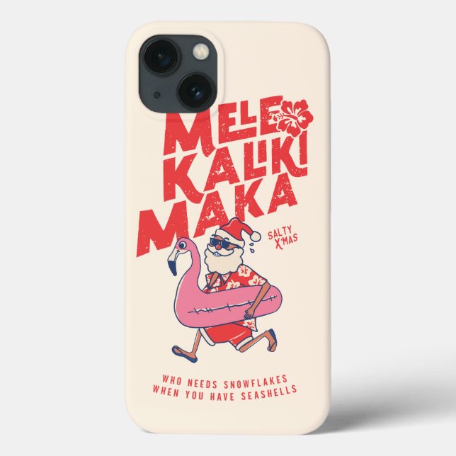 Mele Kalikimaka Santa Flamingo Christmas Getaways Case-Mate iPhone Case (Back)